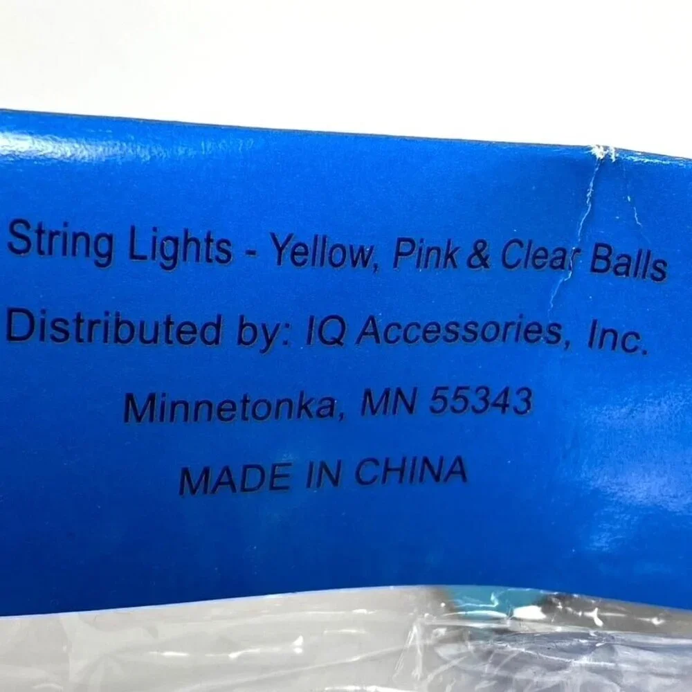 Ball String Lights Yellow Pink Clear 4.9 Feet Indoor Outdoor 2 Packs. A1
